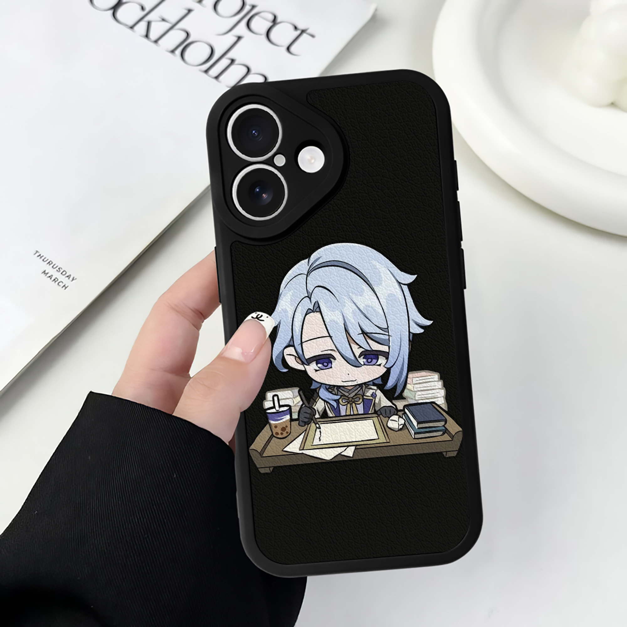 げんし神 神里綾人 かみさとあやと genshin Kamisato Ayato 【iPhone 16シリーズ対応】シリコンスマホケース（レザー調） 材質：シリコン